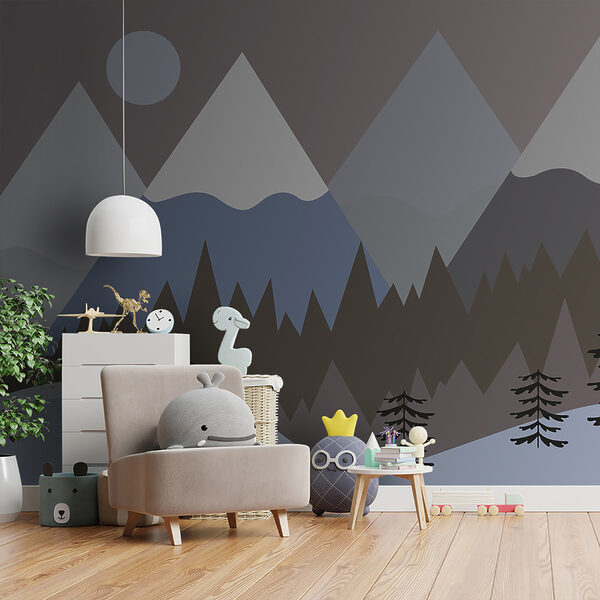 A mountain landscape with trees and snow A mountain landscape with trees and snow