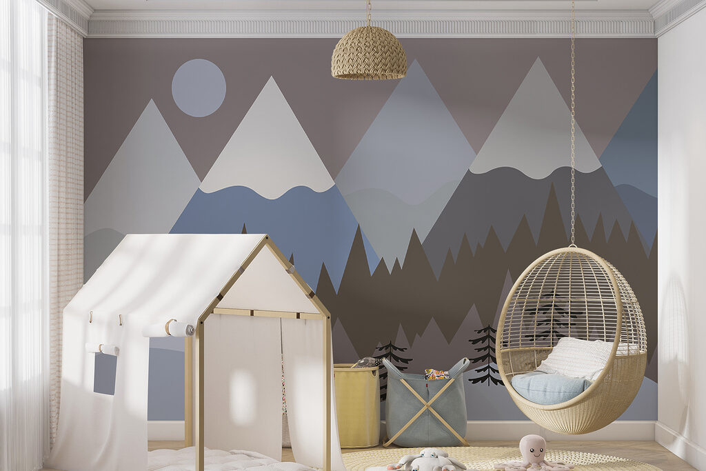 A mountain landscape with trees and snow A mountain landscape with trees and snow