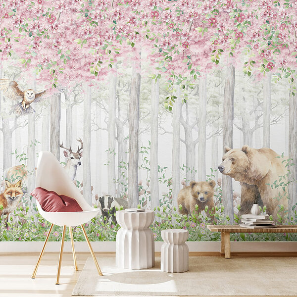 Un cuadro de animales en el bosque Un cuadro de animales en el bosque