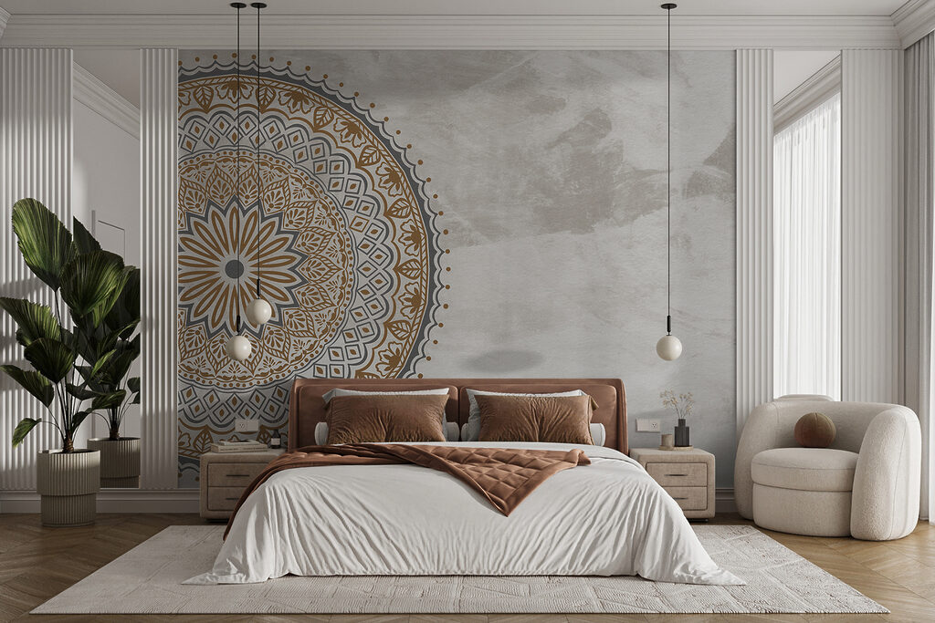 A circular pattern on a white surface A circular pattern on a white surface