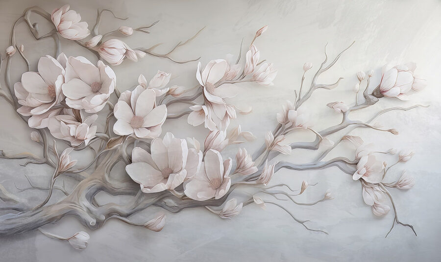 Pintura de flores en una pared Pintura de flores en una pared