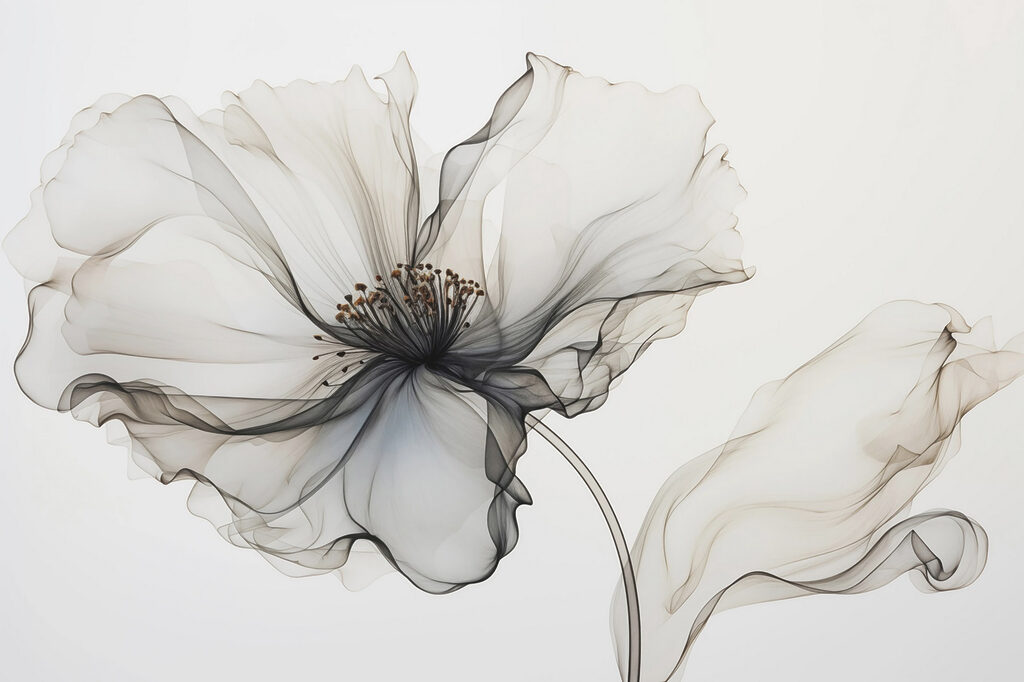 Flower made out of transparent material Flower made out of transparent material