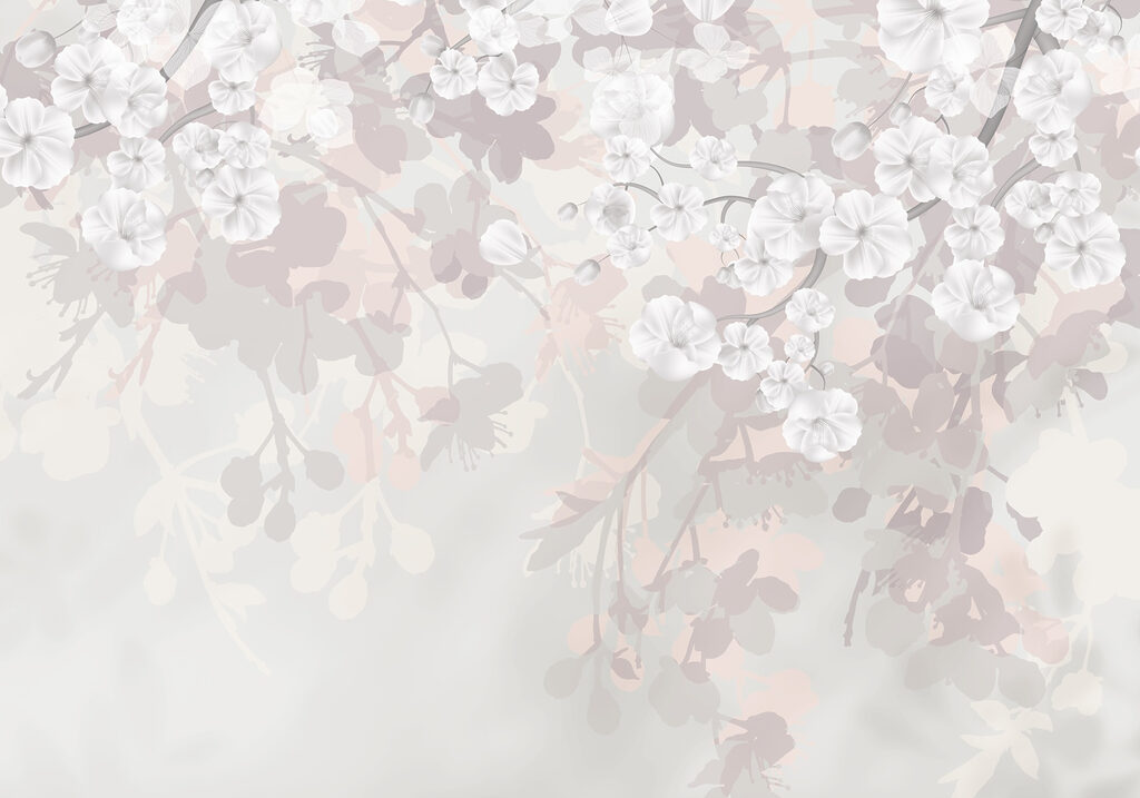 White flowers on a white background