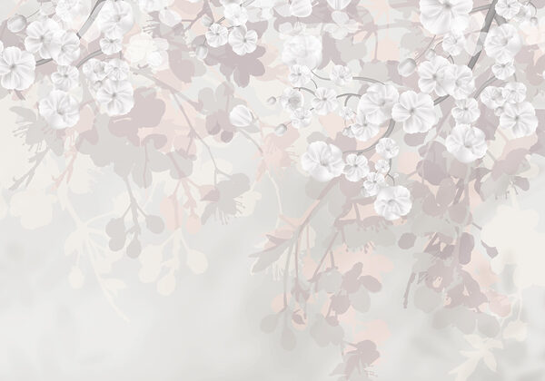 White flowers on a white background