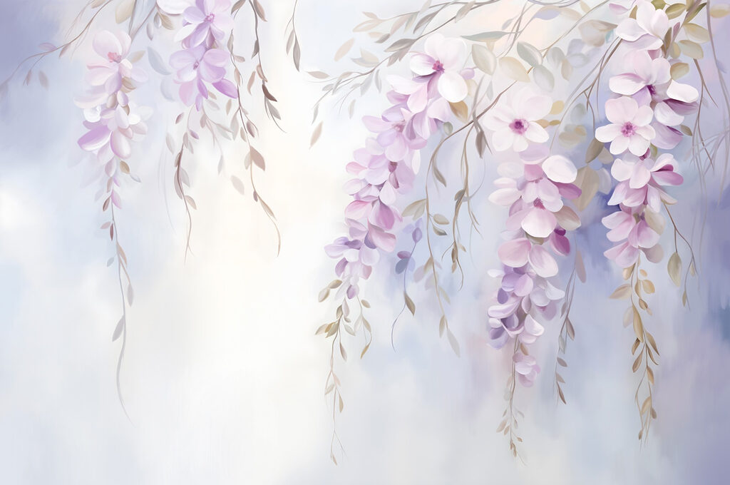 Pintura de flores en una rama Pintura de flores en una rama