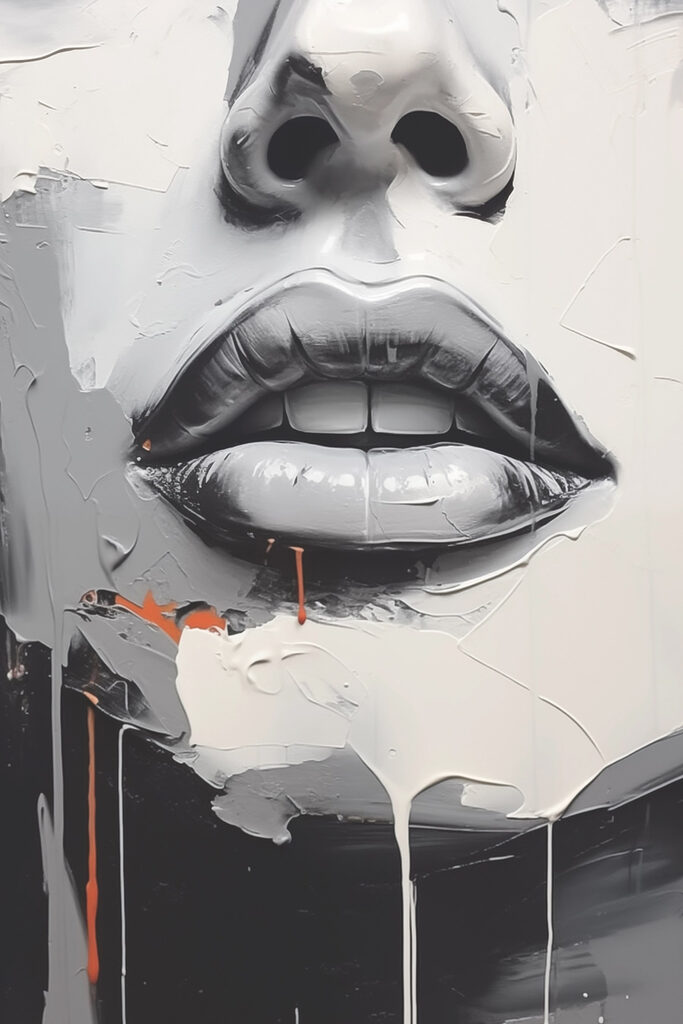 Painting of a woman's lips Painting of a woman's lips
