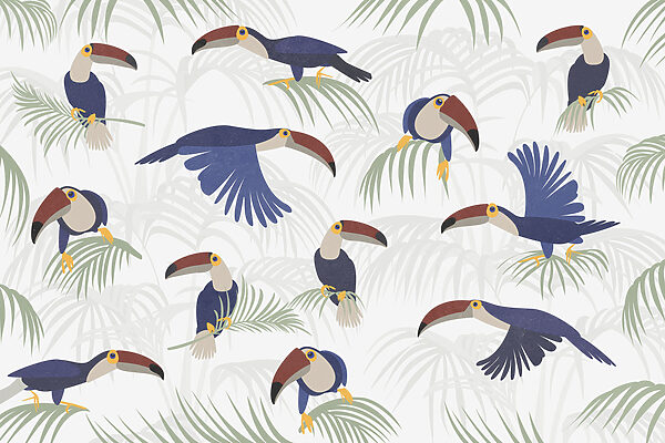 Patrón de aves y plantas Patrón de aves y plantas