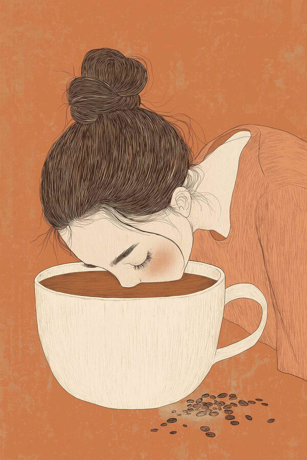 Woman drinking from a cup Woman drinking from a cup