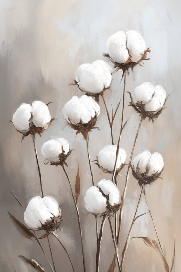 Cotton blooms in gentle elegance Cotton blooms in gentle elegance