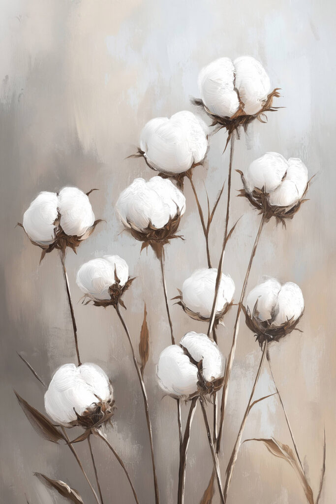 Cotton blooms in gentle elegance Cotton blooms in gentle elegance
