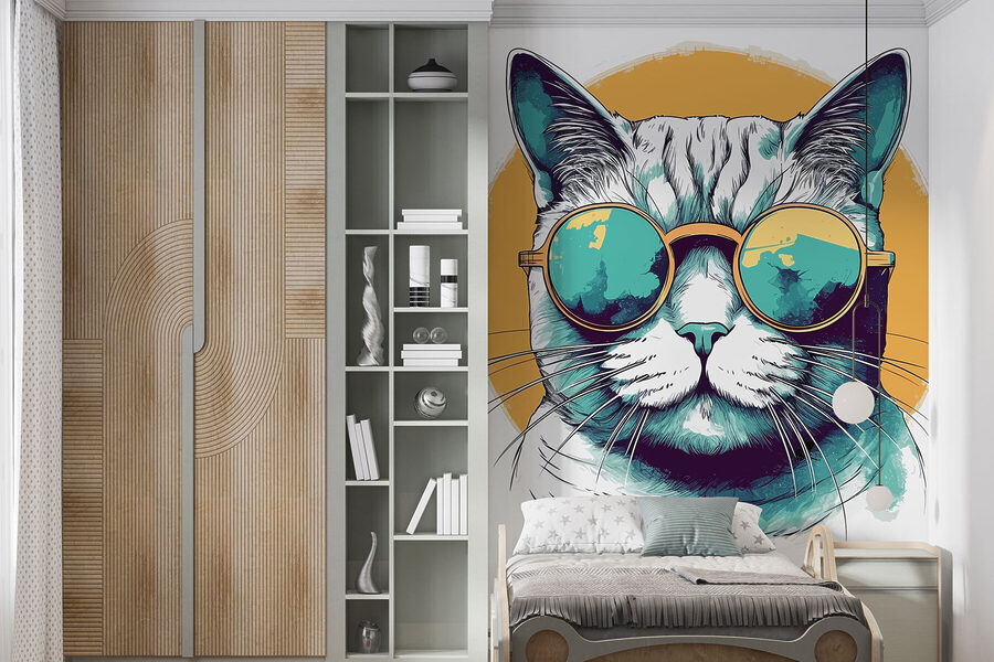 Fotomurales Un gato con gafas de sol - Imagen 4