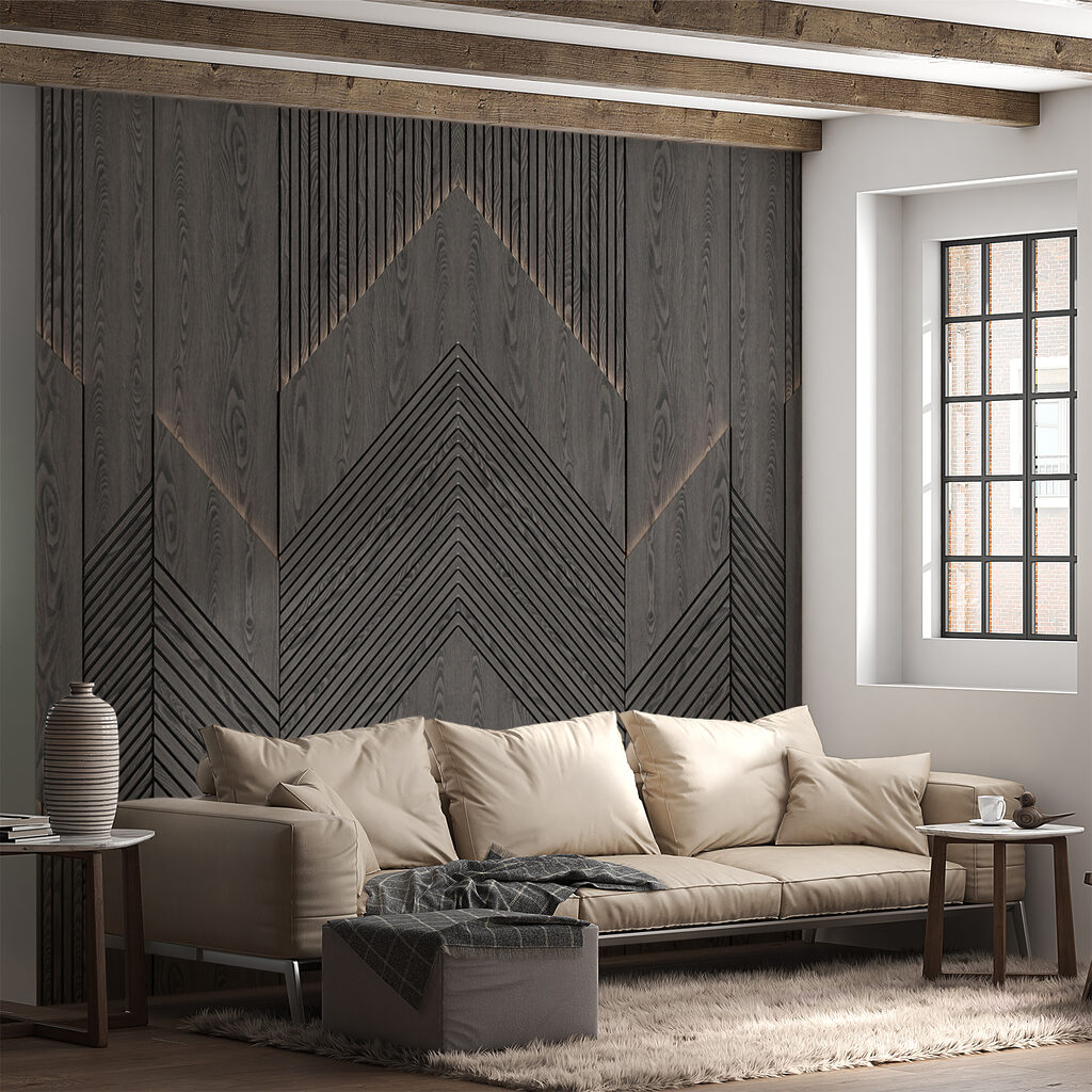 Geometric patterns in dark wood