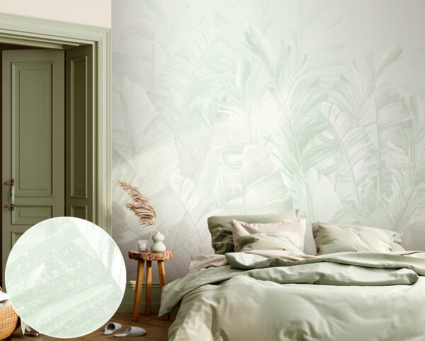 Soft green leaves in gentle layers