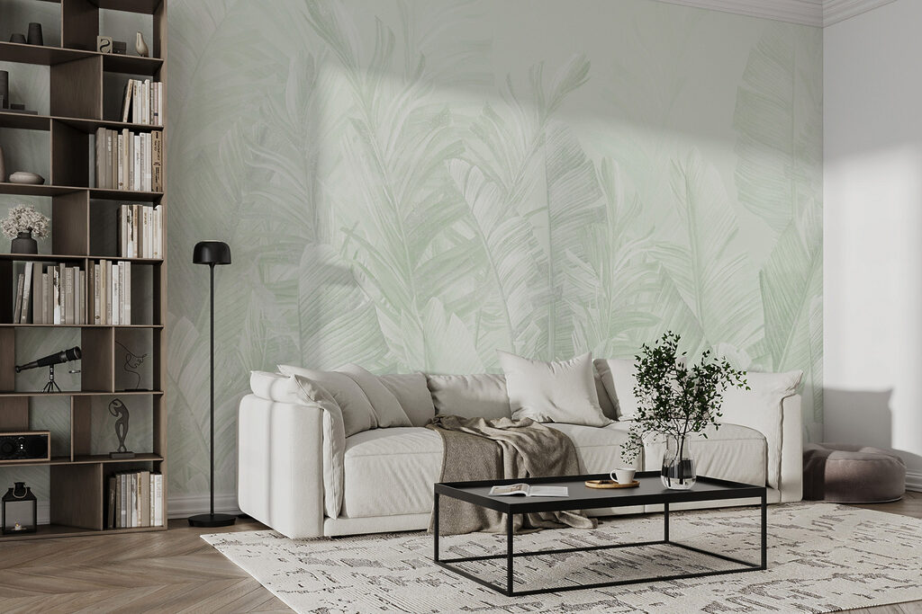 Soft green leaves in gentle layers