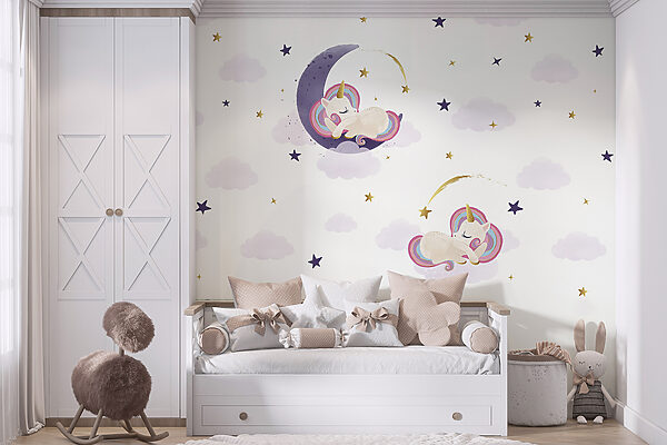 Un unicornio durmiendo en la luna Un unicornio durmiendo en la luna