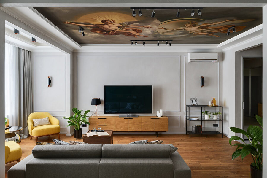 Pintura de ángeles en el cielo