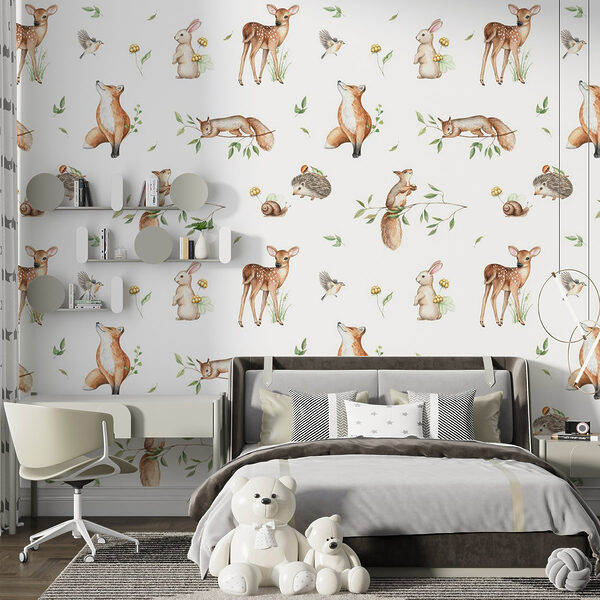 A pattern of animals and plants