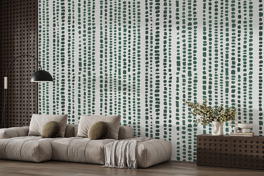 Un estampado verde y blanco