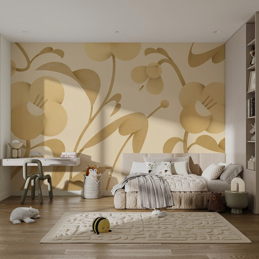 Elegante motivo floral sobre fondo suave