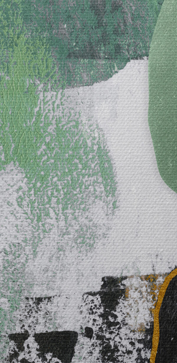 A painting of green and white A painting of green and white