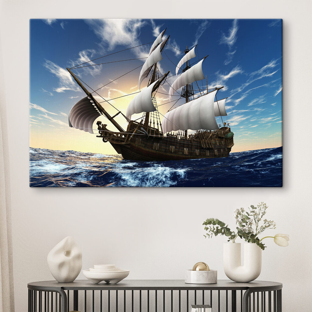 A ship in the water