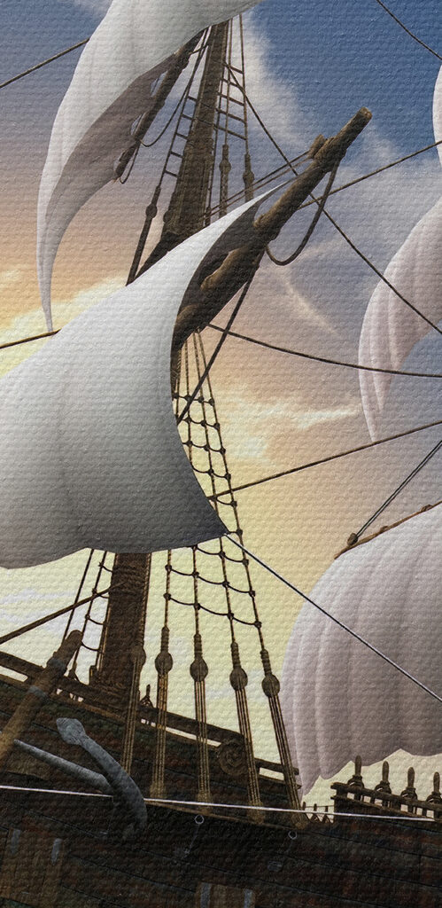 A ship in the water