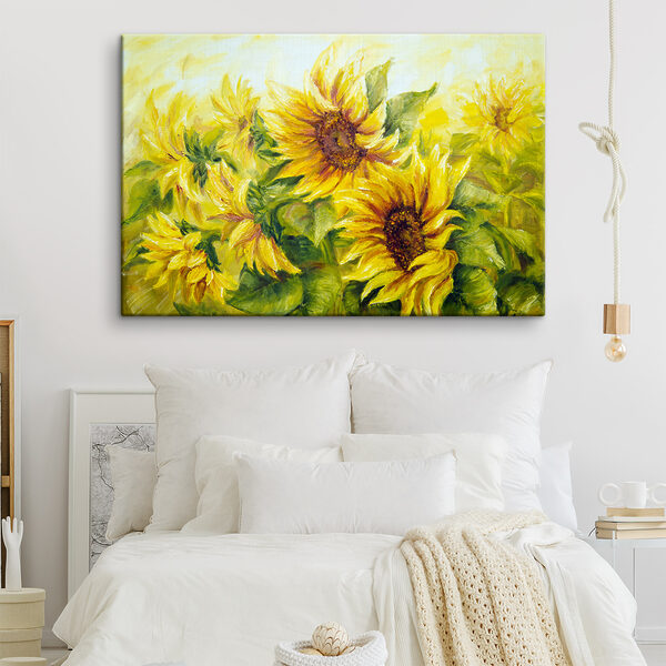 A painting of sunflowers
