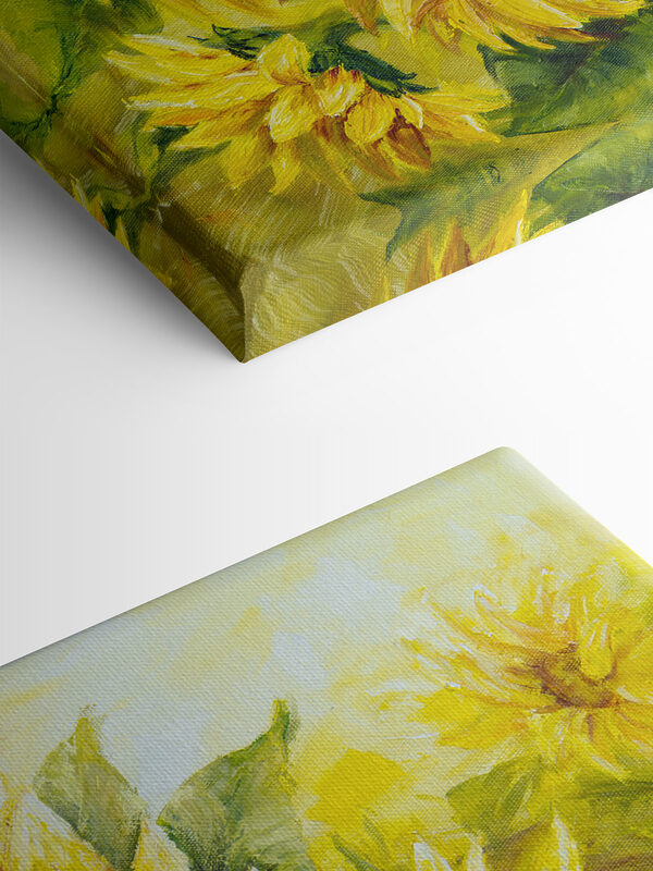 A painting of sunflowers