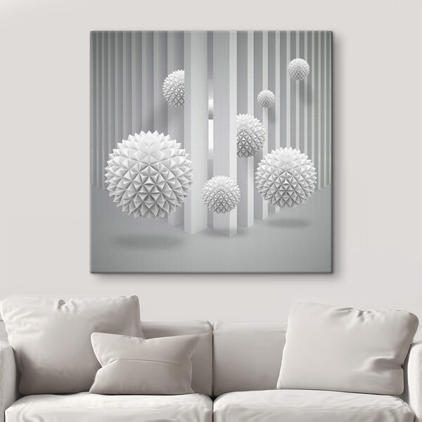White balls in a room
