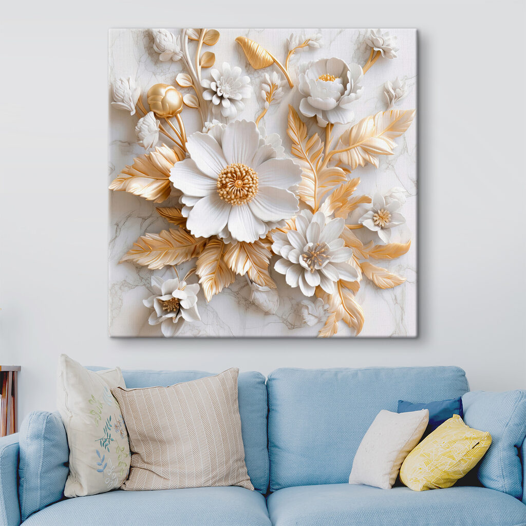 Elegant Floral Design in Cream and Beige