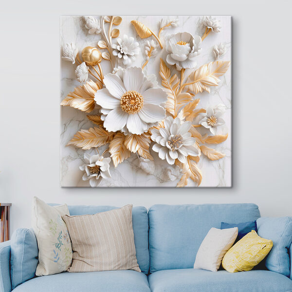 Elegant Floral Design in Cream and Beige
