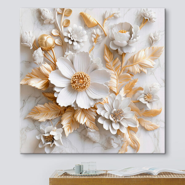 Elegant Floral Design in Cream and Beige