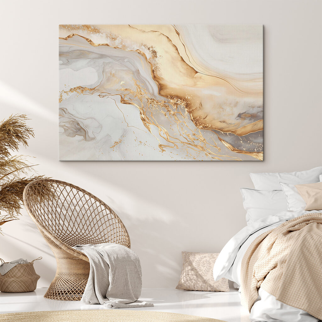 Elegant swirls of cream and amber