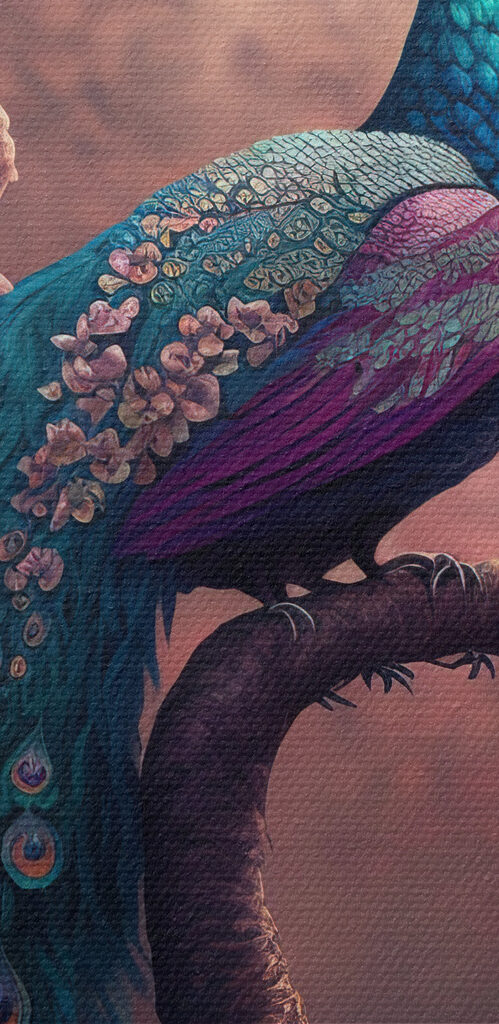 A peacock on a tree