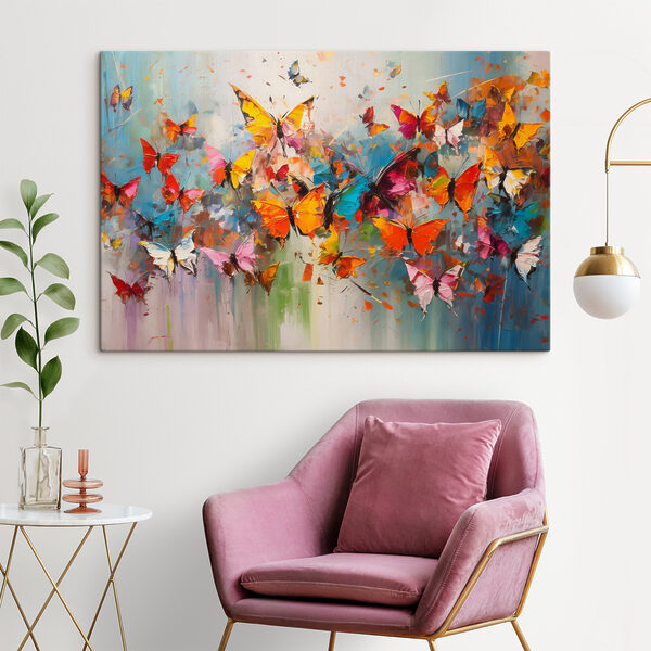 A group of butterflies flying