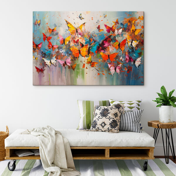A group of butterflies flying