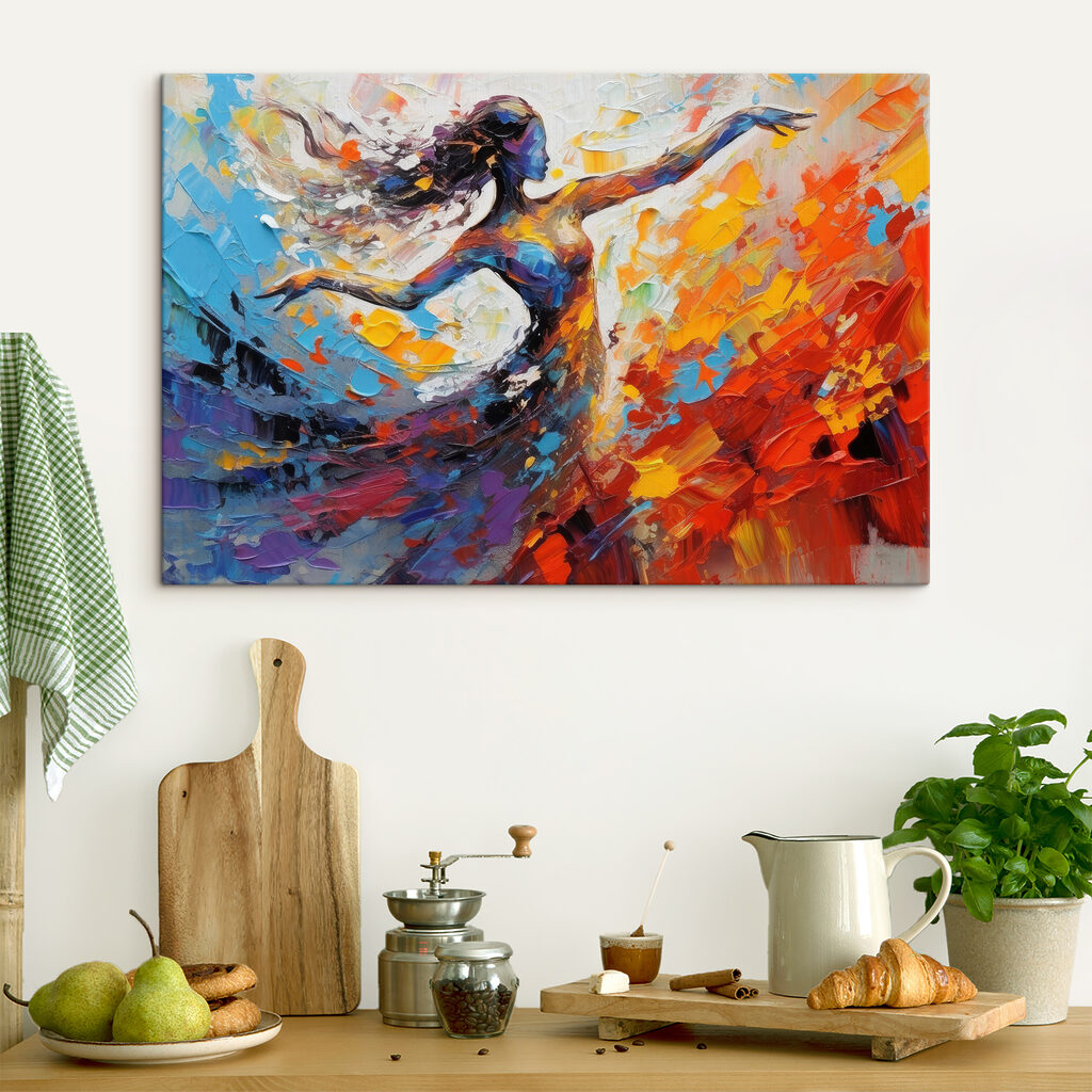 A painting of a woman dancing