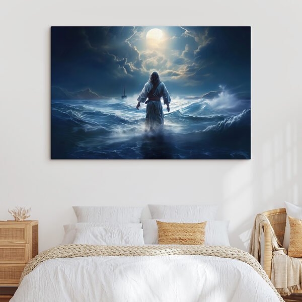 A man in a robe standing in the water