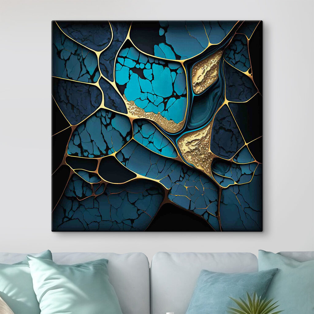Turquoise and bronze abstract elegance
