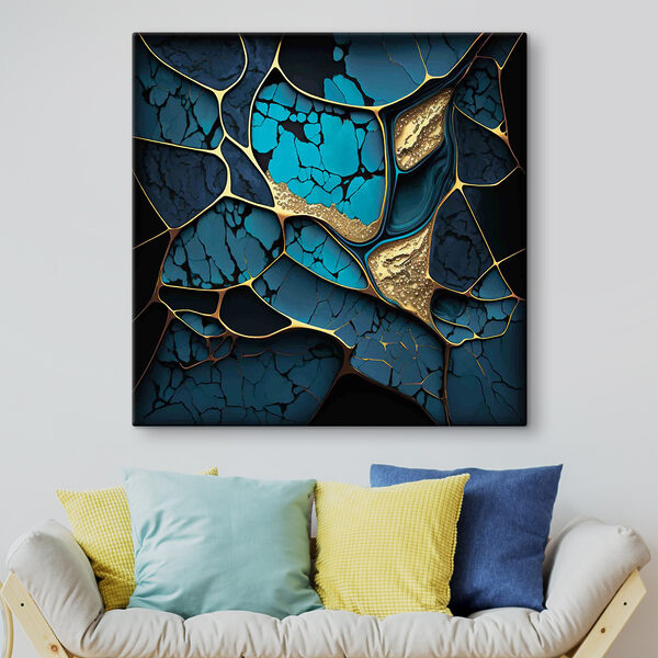 Turquoise and bronze abstract elegance