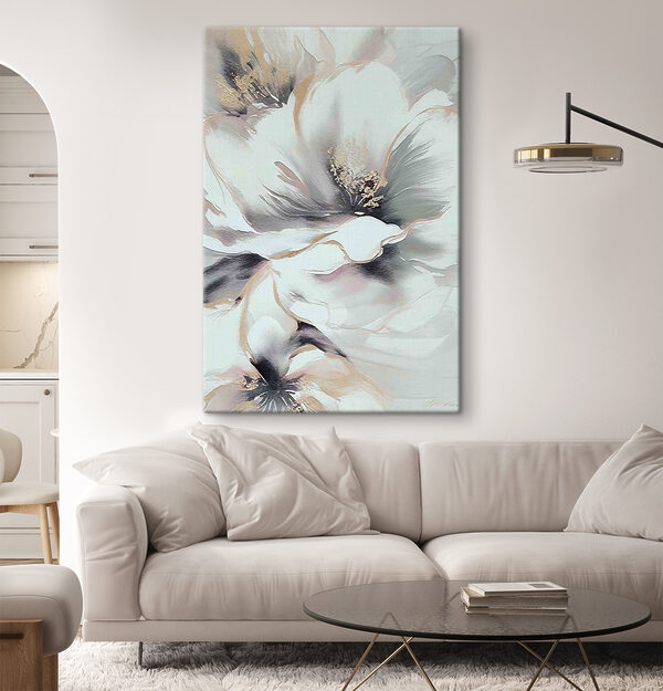 A painting of a flower