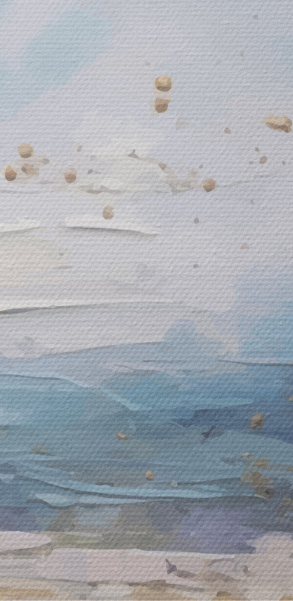 A painting of a beach A painting of a beach