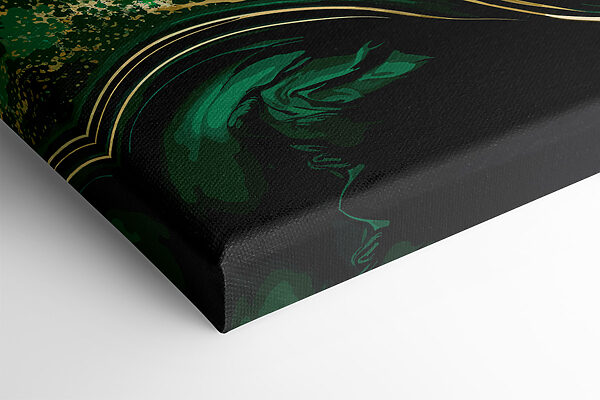 Emerald swirls with sparkling accents