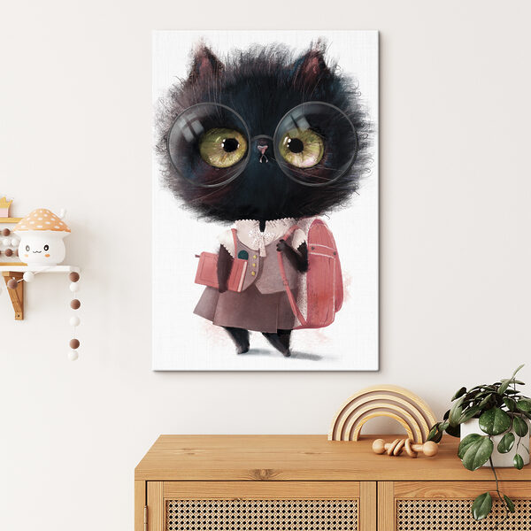 A cat wearing glasses and a school uniform A cat wearing glasses and a school uniform