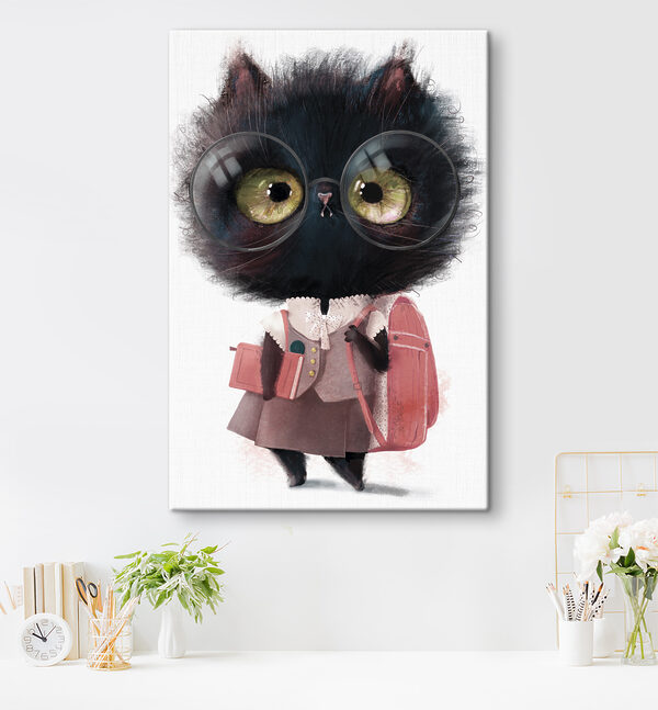 A cat wearing glasses and a school uniform A cat wearing glasses and a school uniform