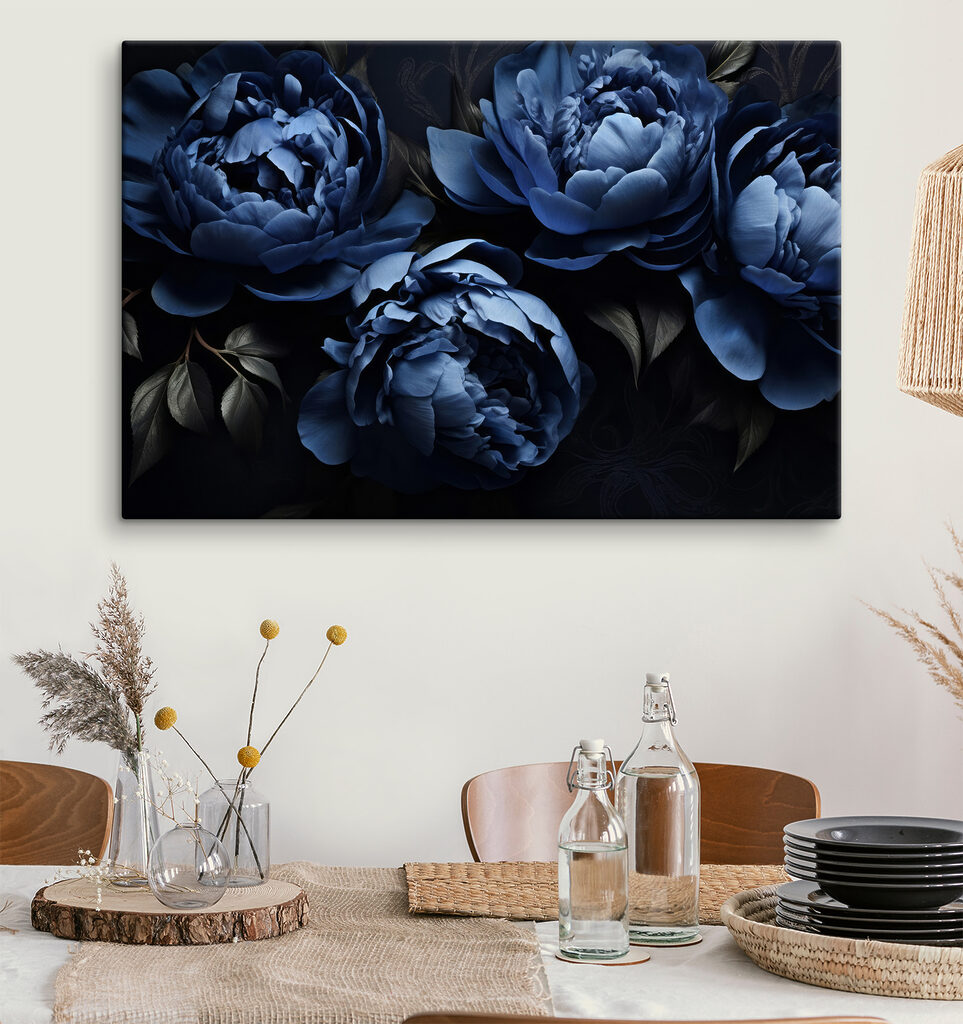 A group of blue flowers