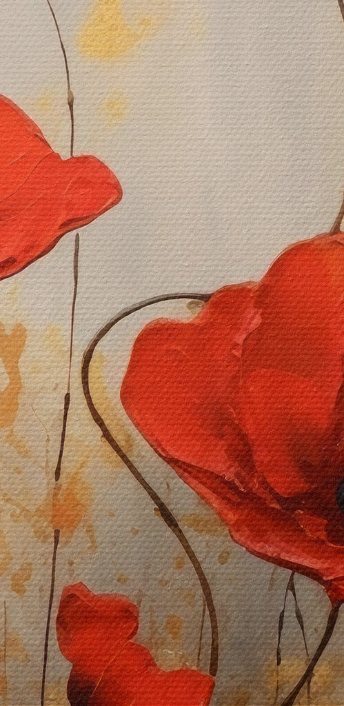 A painting of red flowers A painting of red flowers