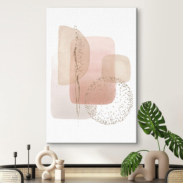A watercolor painting of squares and dots
