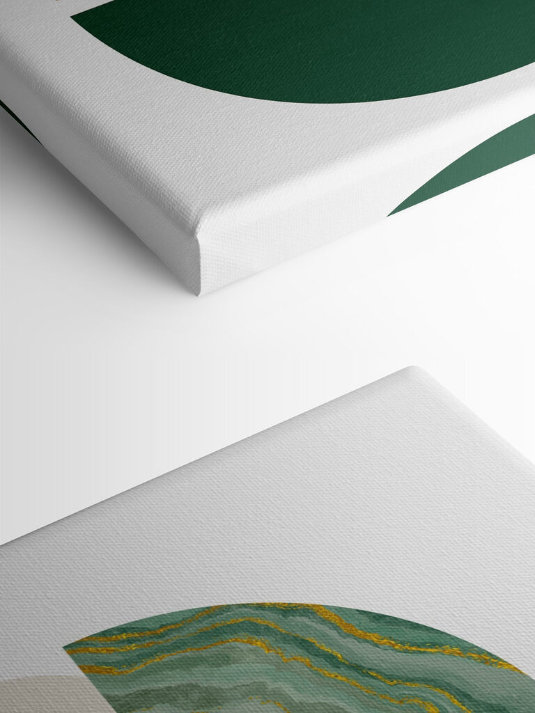 Abstract harmony in emerald and textures