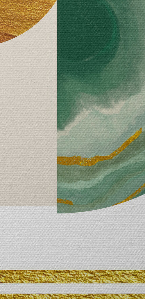 Abstract harmony in emerald and textures